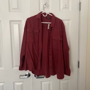 Madewell red/maroon flannel shirt